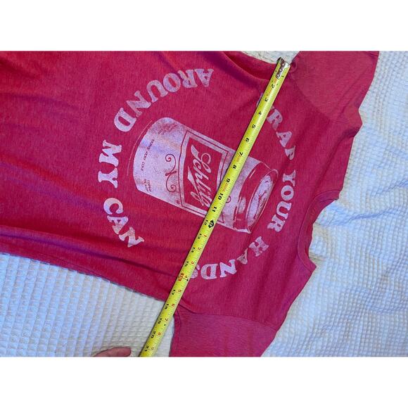 Junk Food Schlitz Graphic Washed Red Crew Neck Tee Shirt Small Retro - Picture 6 of 10